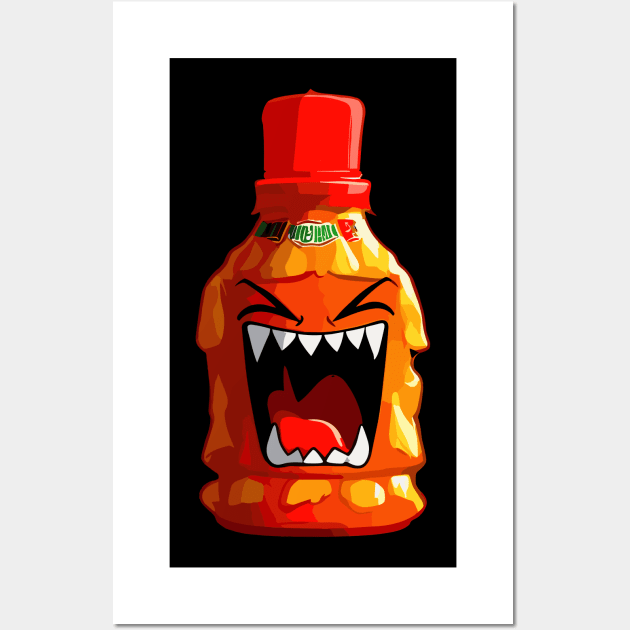 Sriracha Mayo Spicy Sauce Bottle Wall Art by MonkaGraphics